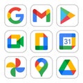 Set of popular Google services icons