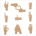 Set popular human hand gestures