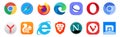 Set of popular logos internet browser