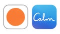 Set of popular meditation mobile apps icons: Calm and Headspace