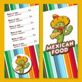 A set of popular Mexican fast food dishes. Vector illustration in cartoon style Royalty Free Stock Photo