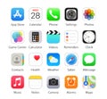 Set of Popular Mobile iOS Apps, such as: Apple Store, Photos, Safari, iMessage and others