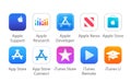 Set of Popular Mobile iOS Apps, such as: Apple Support, Apple Research, Apple Store, iTunes U and others