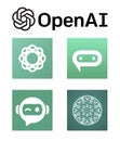 Set of popular OpenAI artificial intelligence mobile apps, such as: Pocket AI Chatbot, Genius AI Chat Assistant, Chat AI Royalty Free Stock Photo