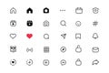 Set of popular social media icons. Set of modern, simple signs for website design, mobile app, or UI design. Vector Illustration, Royalty Free Stock Photo