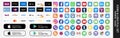 Set of popular social media icons, video, audio internet services icons. Payment systems symbols. Google pay, App pay icons.