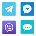 Set of popular social media logos