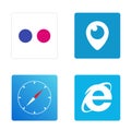 Set of popular social media logos