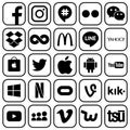 Set of popular social media and other icons Royalty Free Stock Photo