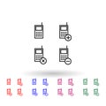 Set of portable radio multi color icon. Simple thin line, outline vector of phone icons for ui and ux, website or mobile Royalty Free Stock Photo