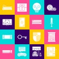 Set Portable video game console, Game guide, Sword for, Skull, Playing card with diamonds, Video, and icon. Vector