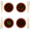 Set of portion variations of miso soup