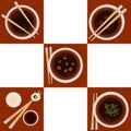 Set of portion variations of miso soup