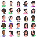 A set of portraits of people of different genders and races. Account avatars