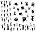 Set of poses from fans for sports championships Royalty Free Stock Photo