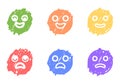 Set of positive and negative emoticons in doodle style