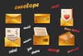 Set of post envelopes