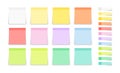 Set of post note sticker and square stickers. Blank colorful sticky notes. Office blanks, reminder lists collection. Vector Royalty Free Stock Photo