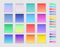 Set of post note sticker and square stickers. Blank colorful sticky notes. Office blanks, reminder lists collection. Vector Royalty Free Stock Photo