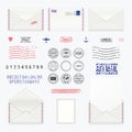 Set of post stamp symbols Royalty Free Stock Photo