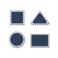 Set of postage stamps black icons. Royalty Free Stock Photo