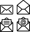 Set of postal envelope line icons Royalty Free Stock Photo