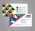 Set postcards with figures geometrics and colors Royalty Free Stock Photo