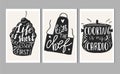 Set of poster templates for kitchen with hand lettering.