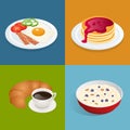 Set posters of Always fresh and delicious breakfast. Healthy food concept. Menu poster design