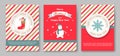 A set of posters or postcards Christmas market. Royalty Free Stock Photo