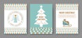 A set of posters or postcards Christmas market. Royalty Free Stock Photo