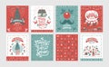 A set of posters or postcards Christmas market, Happy New year Royalty Free Stock Photo