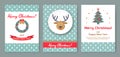 A set of posters or postcards Christmas market. Royalty Free Stock Photo