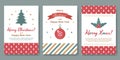 A set of posters or postcards Christmas market. Royalty Free Stock Photo