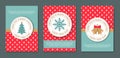 A set of posters or postcards Christmas market. Royalty Free Stock Photo