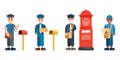 Set of postman characters.