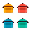 Set of pots, vector illustration. Royalty Free Stock Photo