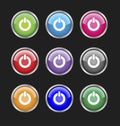 Power buttons icons button icon set vector vectors start on off turn turning switch push energy computer electric press round stop