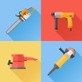 Set of power electric tools flat icons Royalty Free Stock Photo