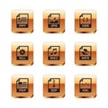 Set PPT file document, PDF, ZIP, WAV, DLL and CSS icon. Vector Royalty Free Stock Photo