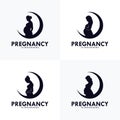 Set of Pregnancy Logo Design Vector Template Royalty Free Stock Photo