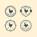 Set of premium chicken labels, badges and design elements. Vector Illustration. Chicken logo.