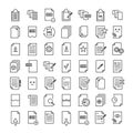 Set of premium document icons in line style.