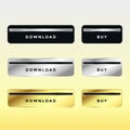 Set of premium download and buy metal buttons Royalty Free Stock Photo