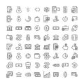 Set of premium finance icons in line style. Royalty Free Stock Photo