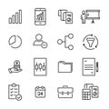 Set of premium freelance icons in line style.