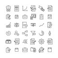 Set of premium freelance icons in line style.