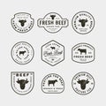 Set of premium fresh beef labels. vector illustration Royalty Free Stock Photo