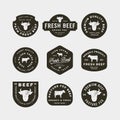 Set of premium fresh beef labels. vector illustration