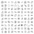 Set of premium investments icons in line style. Royalty Free Stock Photo